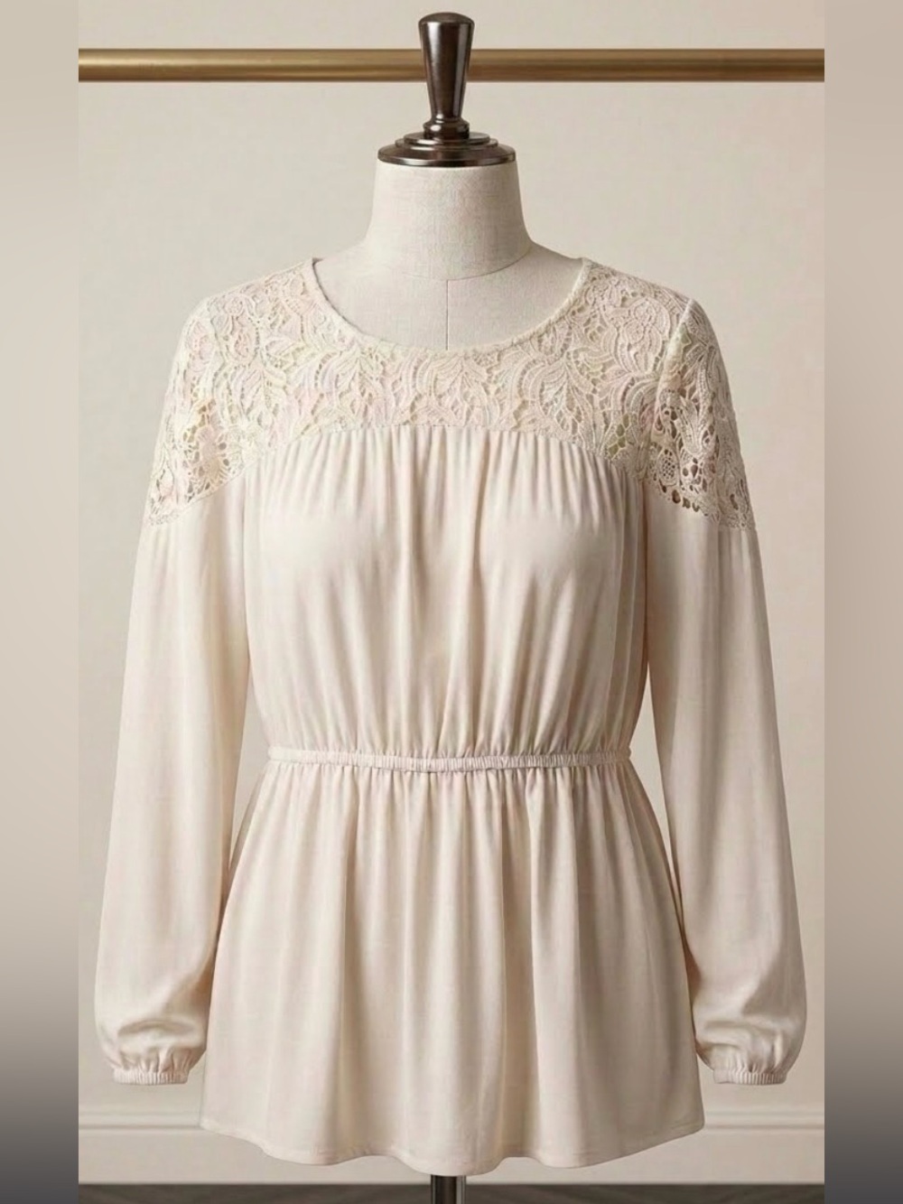 Torrid Round Neck Lace, Long Sleeve Blouse Top Size 2X